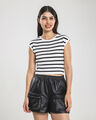 Crop Top Negro De Punto,BLANCO P1